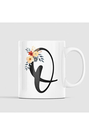 Çiçek Harfli Kupa, Harfli Kupa, Çiçekli Kupa, Yazılı Kupa, İsim Kupa, Nişan Hediyesi, Düğün Hediyesi