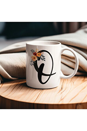 Çiçek Harfli Kupa, Harfli Kupa, Çiçekli Kupa, Yazılı Kupa, İsim Kupa, Nişan Hediyesi, Düğün Hediyesi