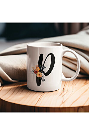 Çiçek Harfli Kupa, Harfli Kupa, Çiçekli Kupa, Yazılı Kupa, İsim Kupa, Nişan Hediyesi, Düğün Hediyesi