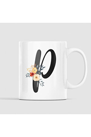 Çiçek Harfli Kupa, Harfli Kupa, Çiçekli Kupa, Yazılı Kupa, İsim Kupa, Nişan Hediyesi, Düğün Hediyesi