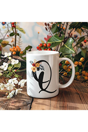 Çiçek Harfli Kupa, Harfli Kupa, Çiçekli Kupa, Yazılı Kupa, İsim Kupa, Nişan Hediyesi, Düğün Hediyesi