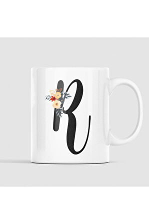 Çiçek Harfli Kupa, Harfli Kupa, Çiçekli Kupa, Yazılı Kupa, İsim Kupa, Nişan Hediyesi, Düğün Hediyesi