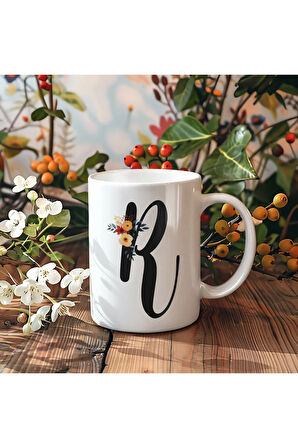 Çiçek Harfli Kupa, Harfli Kupa, Çiçekli Kupa, Yazılı Kupa, İsim Kupa, Nişan Hediyesi, Düğün Hediyesi