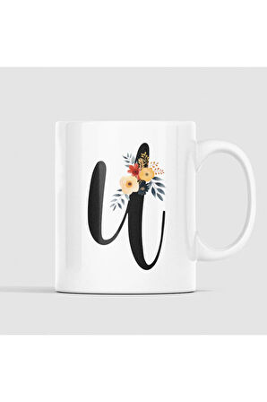 Çiçek Harfli Kupa, Harfli Kupa, Çiçekli Kupa, Yazılı Kupa, İsim Kupa, Nişan Hediyesi, Düğün Hediyesi