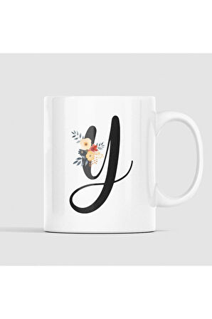 Çiçek Harfli Kupa, Harfli Kupa, Çiçekli Kupa, Yazılı Kupa, İsim Kupa, Nişan Hediyesi, Düğün Hediyesi