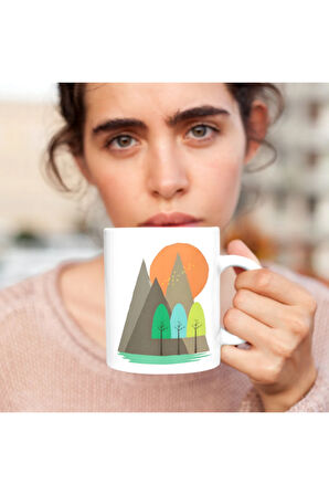 Dağ - Doğa Temalı Kupa - Kupa Baskı