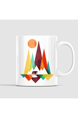 Modern Dağ Desenli Kupa