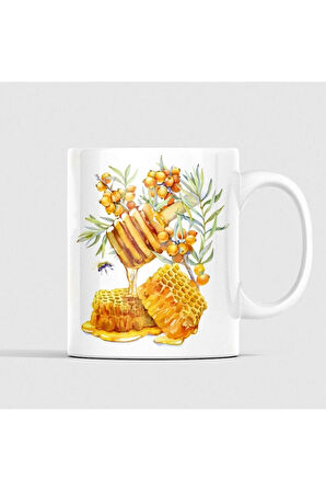 Bal Petek Kupa, Kahvaltı Masası Kahve Kupası, Kupa Baskı