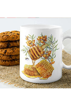 Bal Petek Kupa, Kahvaltı Masası Kahve Kupası, Kupa Baskı