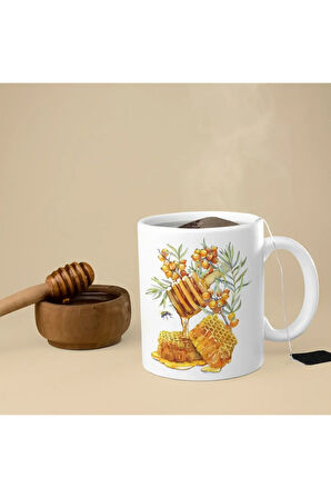 Bal Petek Kupa, Kahvaltı Masası Kahve Kupası, Kupa Baskı