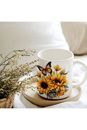 Ayçiçeği ve Kelebekli Kupa, Kupa Baskı