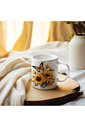 Ayçiçeği ve Kelebekli Kupa, Kupa Baskı