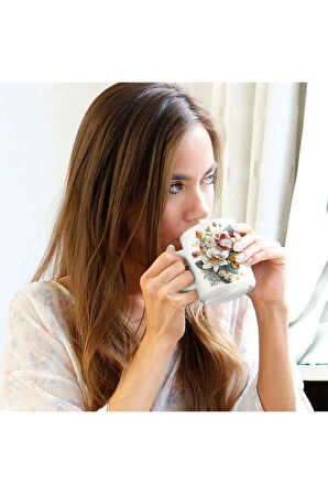 Çiçekli Kupa, Romantik Çiçekli Kupa, Kupa Baskı