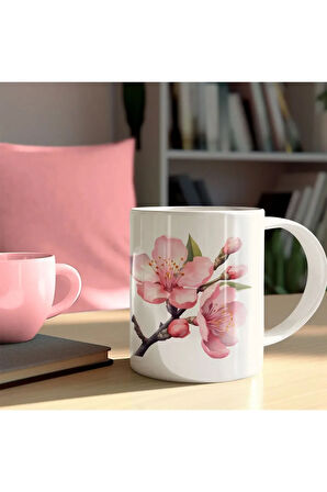 Çiçekli Kupa, Romantik Çiçekli Kupa, Pembe Çiçekli Kupa. Kupa Baskı