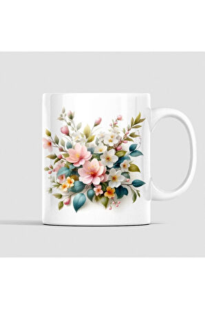 Çiçekli Kupa, Romantik Çiçekli Kupa, Kupa Baskı