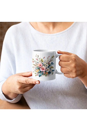 Çiçekli Kupa, Romantik Çiçekli Kupa, Kupa Baskı