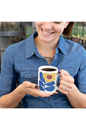 Modern Çiçekli Kupa