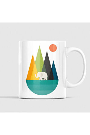 Ayı, Dağ, Kampçılık Temalı Kahve Kupası