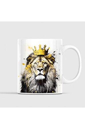 Aslan Kral Aslan Kupa Canlı Renkler Kaliteli Baskı