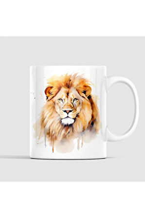 Aslan Kupa Aslan Kral Canlı Renkler Kaliteli Kupa Baskı