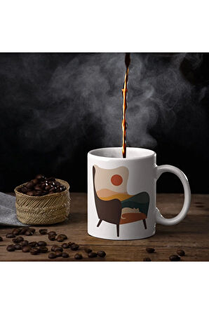 Koltukta Kedi, Retro Kedi Tasarımlı Kahve Kupası