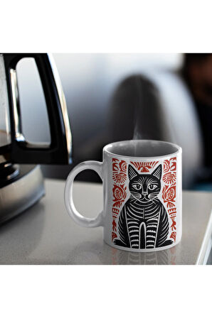 Kara Kedi Kahve Kupası, Minimalist Kupa