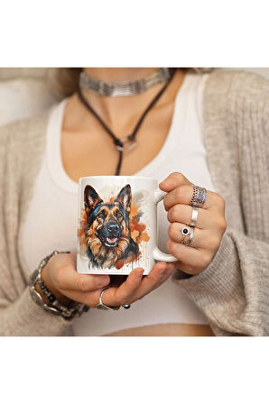 Alman Çoban Köpeği, Alman Kurdu Kupa Canlı Renkler, Kaliteli Kupa Baskı