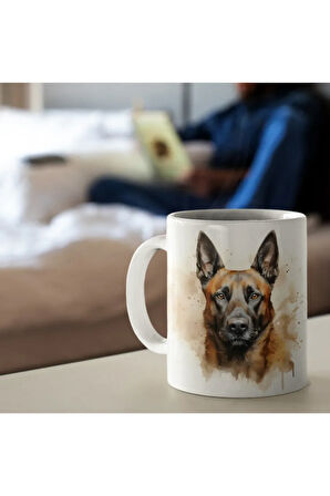 (İSİM YAZDIR) Belçika Malinois, Belgian Malinois, Belçika Kurdu Kahve Kupası, Malinois Aşkı