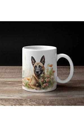 (İSİM YAZDIR) Belçika Malinois, Belgian Malinois, Belçika Kurdu, Kahve Kupası, K9 Kahve Kupası