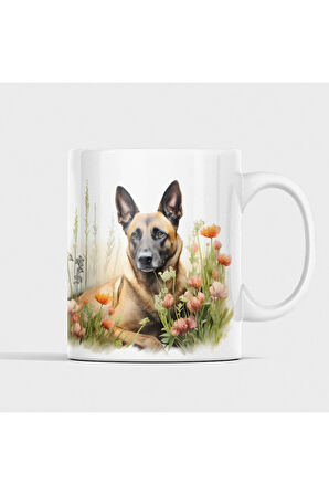 (İSİM YAZDIR) Belçika Malinois, Belgian Malinois, Belçika Kurdu, Kahve Kupası, K9 Kahve Kupası