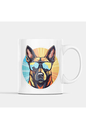 (İSİM YAZDIR) Belçika Malinois, Belgian Malinois, Belçika Kurdu Kahve Kupası, K9 Kupa