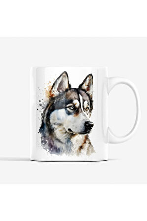 (İSİM YAZDIR) Husky, Sibirya Kurdu Kahve Kupası