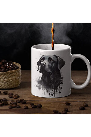 (İSİM YAZDIR) Labrador, Siyah Labrador Kahve Kupası, K9 Malzemeleri