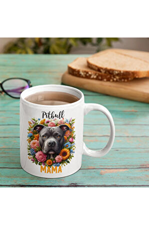 Pitbull Mama Kupa Canlı Renkli Kaliteli Kupa Baskı