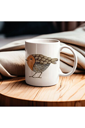 Suluboya Kuşlu Kupa