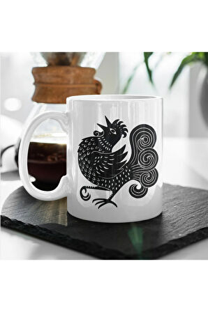 Horoz Kahve Kupası, Horozlu Kupa, Modern, Minimalist Kupa