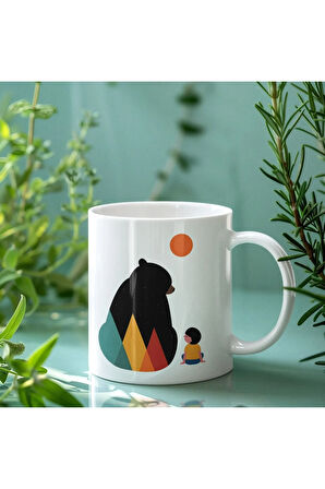 Kibar Ayı, Çocuk Seven Ayı Kupa - Kupa Baskı - Canlı Renkler, Kaliteli Kupa Baskı