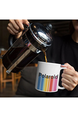 Nostaljik Polaroid Logolu Kupa, Retro Kahve Kupası