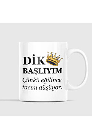 Kral ve Kraliçeler İçin Yazılı, Taçlı Kahve Kupası