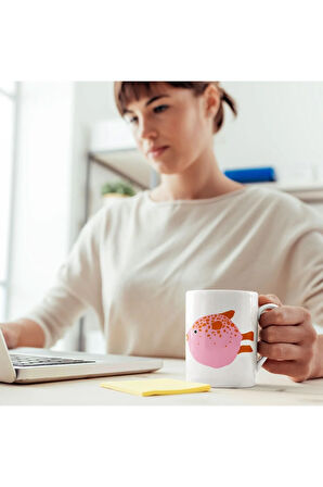 Modern Pembe Balıklı Kupa