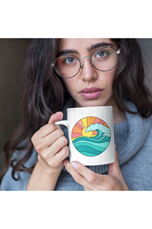 Deniz Manzaralı Minimal Modern Kupa