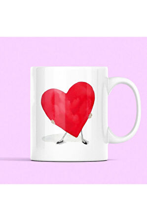 İSİM YAZDIR - Sevgililer Günü Hediyesi, Kalpli Kupa, Sevgiliye Hediye, Kahve Kupası