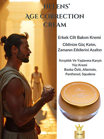 Erkek Kırışıklık Ve Yaşlanma Karşıtı Yüz Kremi 50ml – Helens' Age Correction Cream