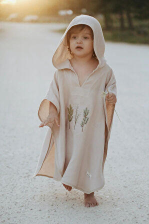 VANILLA Kapüşonlu Müslin Panço Bebek &amp; Çocuk 1-5 YAŞ