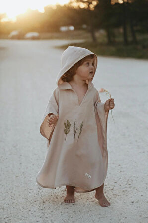 VANILLA Kapüşonlu Müslin Panço Bebek &amp; Çocuk 1-5 YAŞ