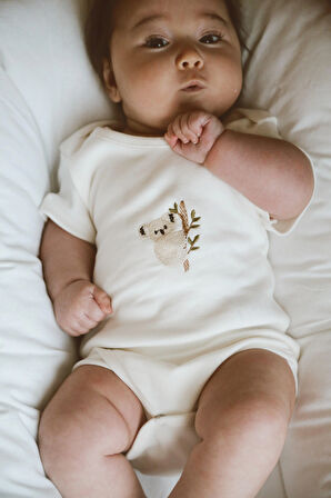 3lü Nakışlı Çıt Çıtlı Kısa Kollu Body Zıbın Model 1