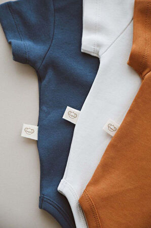 3lü Nakışlı Çıt Çıtlı Kısa Kollu Body Zıbın Model 4