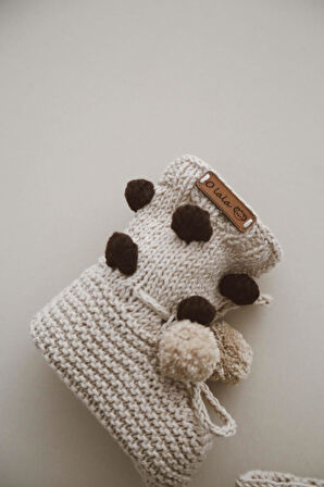 Ponponlu Örgü Patik Bebek 0-12 Ay