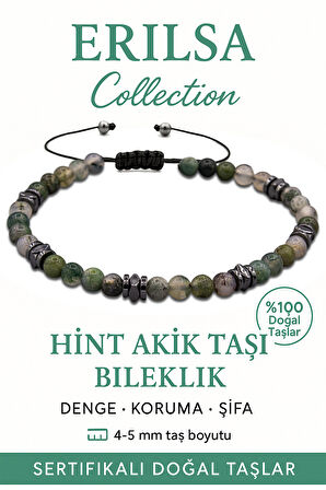 Sertifikalı Terahertz - Hint Akiği Taşı Bileklik - İnce Model