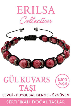 Sertifikalı Terahertz Gül Kuvars Taşı Bileklik – Sevgi ve Şefkat